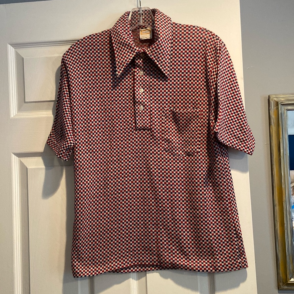 Vintage, mint condition, genuine 1960’s bowling shirt, lightweight wool, M